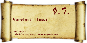 Verebes Tímea névjegykártya